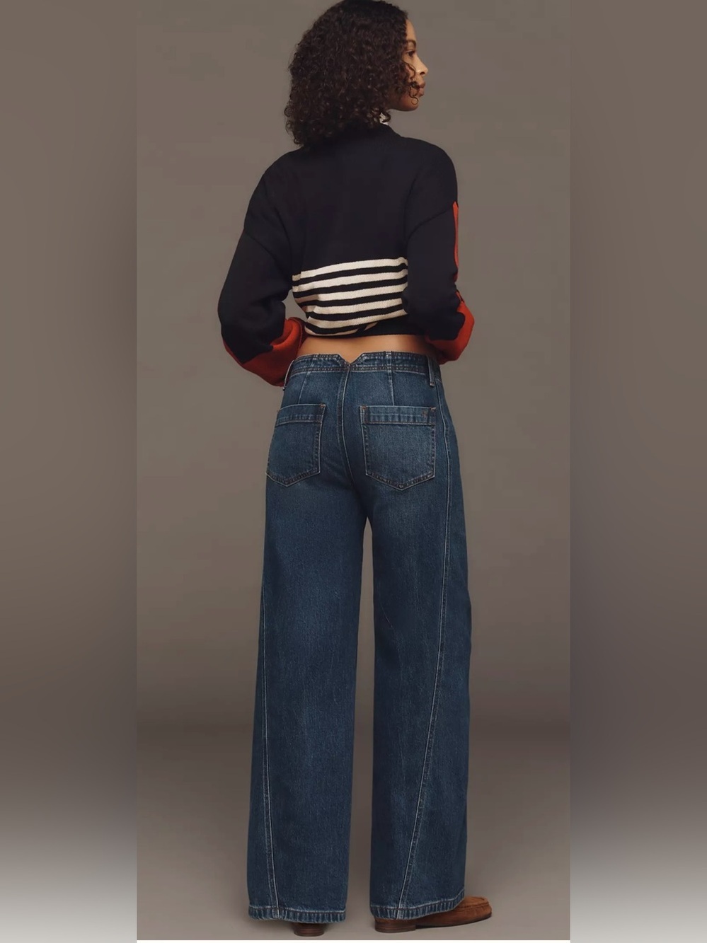 NWT The Lex High-Rise Relaxed Tapered Jeans by Pilcro 30 dark denim anthropology - Picture 3 of 8